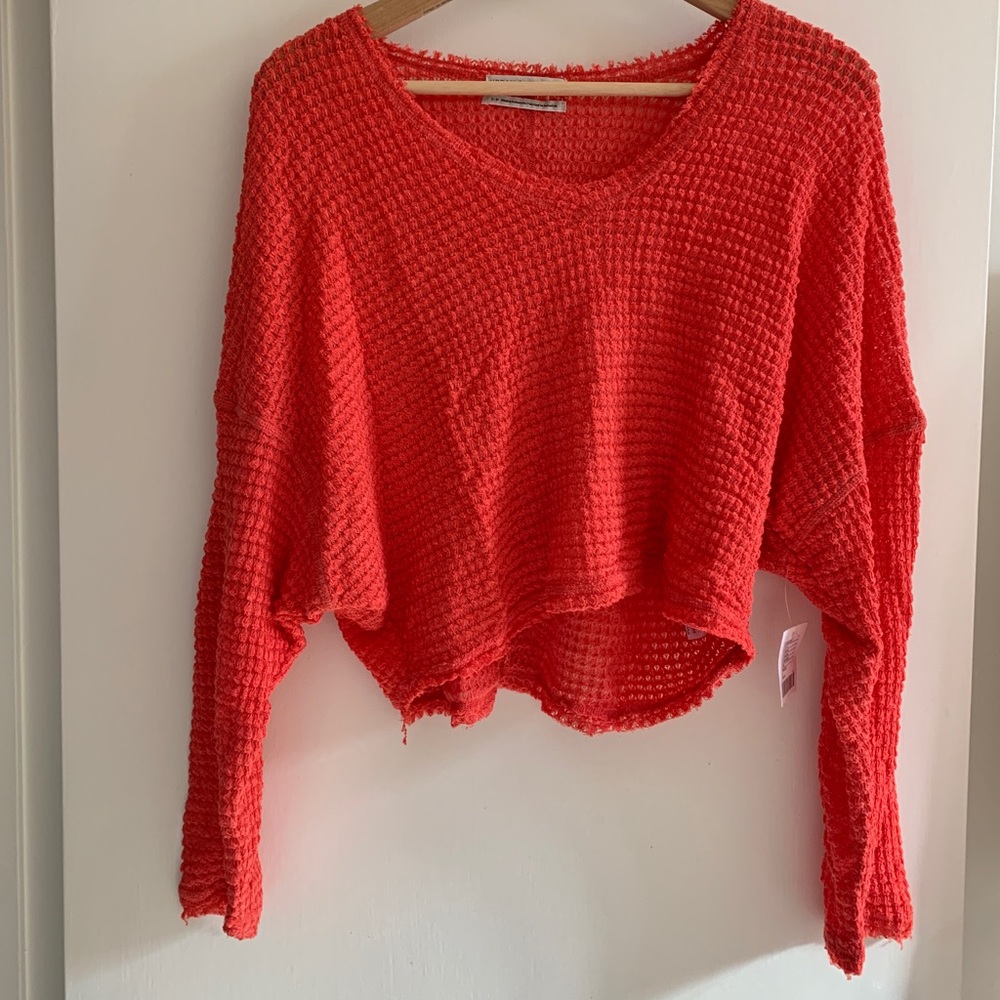 Red/orange cropped sweater